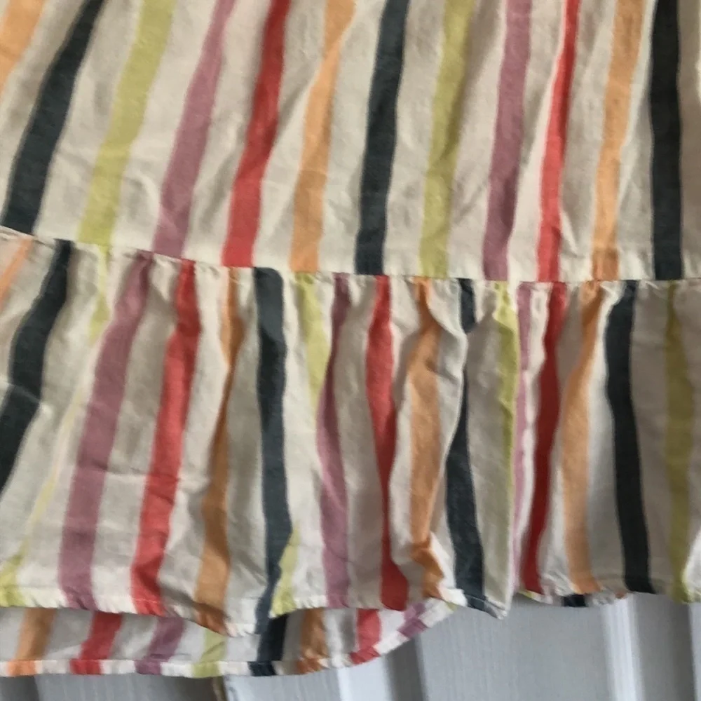 Old Navy Rainbow striped cotton tired skirt with waist tie in size XL Tall